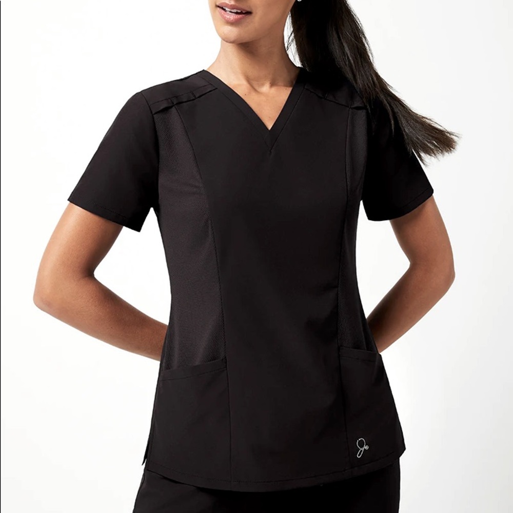 NWT Jaanuu Paneled Mesh V-Neck Top